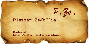Platzer Zsófia névjegykártya
